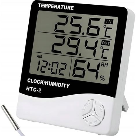 Thermomètre hygromètre numérique, moniteur d'humidité de température intérieure et extérieure, bureau à domicile température jauge d'humidité mètre (1/5)