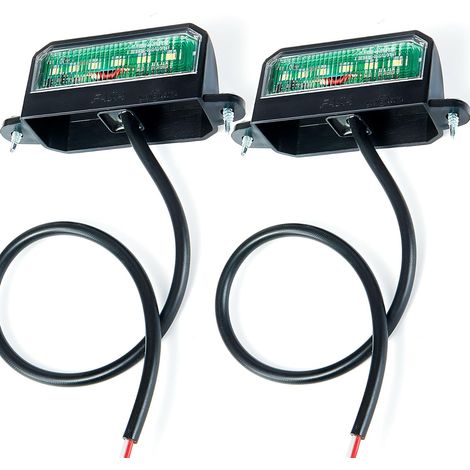 LED Éclairage Plaque D'immatriculation 2 pcs 12V 24V Etanche Feux Arrière pour Remorques Camions,Voiture (1/5)