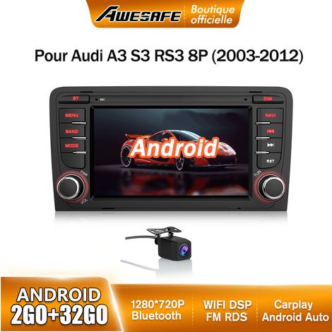 AWESAFE Autoradio Android 13 pour Audi A3 8P/S3/RS3/Sportback 2Go+32Go avec 7'' Écran Tactile Carplay Android Auto Camera de recule (1/5)
