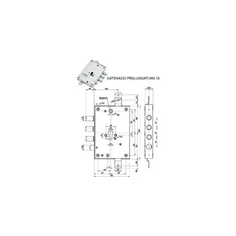 SERRATURA TRIPLICE APPL. SCROCCO CIL.EUR. 85571/37 CATENACCIO + 10- - mm.63 DX (85571D37AN) - 1 pezzi MOTTURA