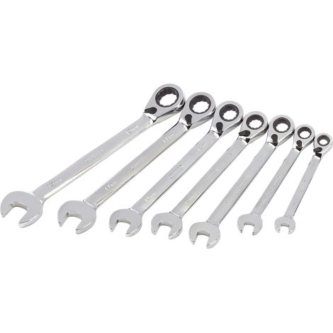 Draper HI-TORQ® 7-Piece Metric Reversible Ratcheting Combination Spanner Set (Model 51179) (1/5)