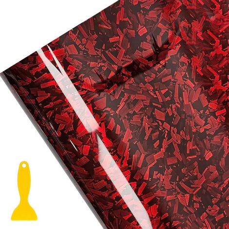 Selbstklebende Carbon Folie 150x30cm Rot, wasserdicht & kratzfest (1/5)
