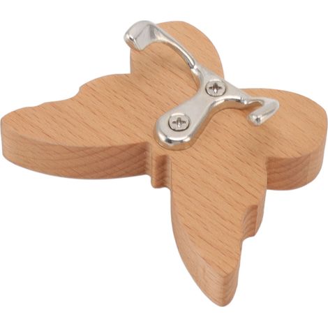 Wandhaken aus Holz in Form eines Schmetterlings, Wandhaken aus Holz für Mäntel, Kleidung, Hüte und Handtücher (1/5)