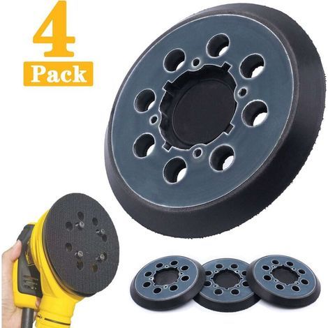 Juego de 4 discos de lijado de 125 mm – 8 orificios para lijadora orbital DWE6423 – Gancho de alta densidad para un agarre firme – Adecuado para madera dura (1/5)
