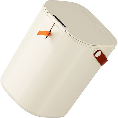 20-Liter-Sensor-Abfalleimer mit Griff, automatischer, berührungsloser Induktions-Badezimmerabfalleimer, cremefarben (1/5)