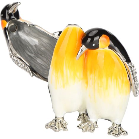 Collection de décorations de bureau pour couples de pingouins, boîte de rangement pour bijoux pingouins (1/5)