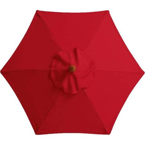 Ersatz-Sonnenschirmbezug – 6 Streben – 2 m – UV-beständig – Ersatzstoff – Rot (1/5)