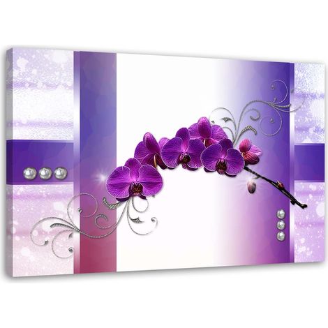 Tableau sur toile Orchidée fleurs bien-être Lila 60x40 (1/5)