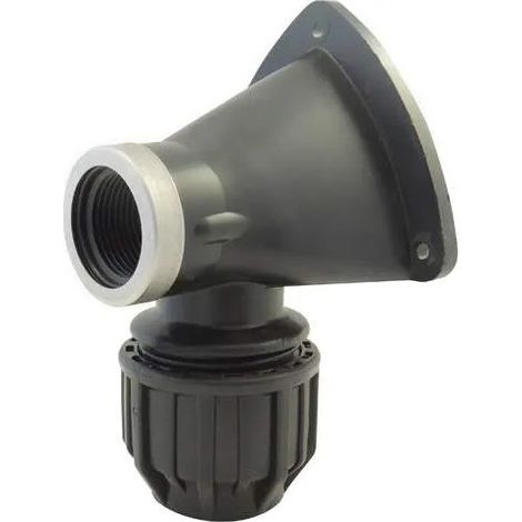 Abgewinkelte Wandleuchte für Polyethylenrohr Durchmesser 20mm Innengewinde 15x21 (1/2").