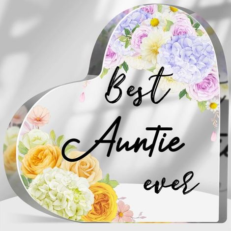 Plaque cœur acrylique à poser, souvenir pour papa maman sœur(15 cm) (1/4)