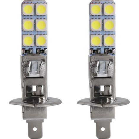 Ampoule H1 LED - 2 Pièces - Aluminium - 55W 12V 6000K - Phare Antibrouillard - Blanc (1/5)