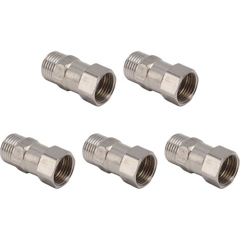 Adaptateur de tuyauterie G1/2 femelle en acier inoxydable pour tuyaux d'eau et de gaz, 5 pièces