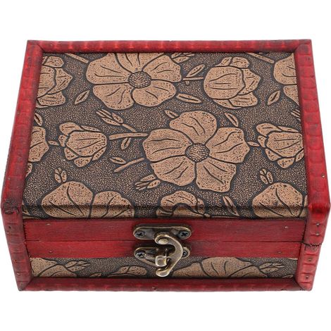 Coffre à Bijoux Vintage Verrouillable en Bois, Style Européen Rétro (1/5)