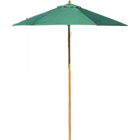 Ombrellone da Giardino Palo Centrale Top in Poliestere Palo in Legno Ø 250 - Verde (1/5)