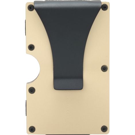 Porte-cartes de visite avec pince à billets, boîte en acier inoxydable doré, portefeuille homme cadeau (11 pièces) (1/5)