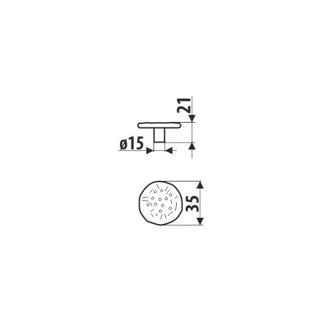 Bouton GG16, patine sur laiton (1/2)