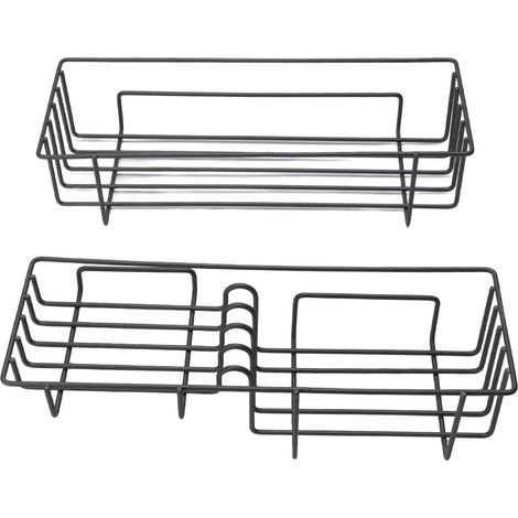 Wall Mounted Bathroom Basket Versatile Self Adhesive Iron