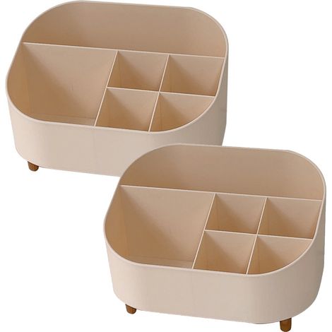 Boîte de rangement cosmétique, lot de 2 grandes boîtes de rangement pour commode avec pieds antidérapants. Boîte de rangement pour (1/5)