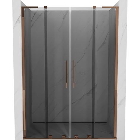 Mexen Velar L Duo portes de douche coulissantes 150 cm, graphite, or rose - 871-150-003-42-60 (1/5)