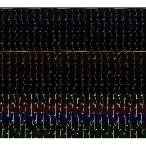 Tenda luminosa blu stringa luci led pioggia cascata di natale esterno prolungabile bianco freddo 4mt illuminazione 200 luminarie - colorigenerali: Multicolor con flash (1/5)