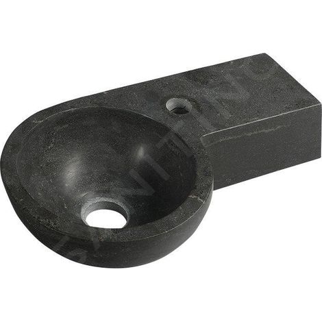 Sapho Blok - Lave-mains 400x230 mm, avec 1 trou à droite, sans trop-plein, anthracite 2401-32 (1/5)