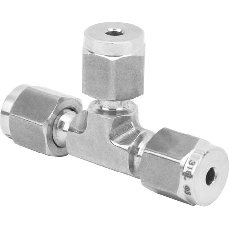 Raccord en T à compression, diamètre égal, en acier inoxydable 316 forgé à la presse‑600‑3F3 (1/5)