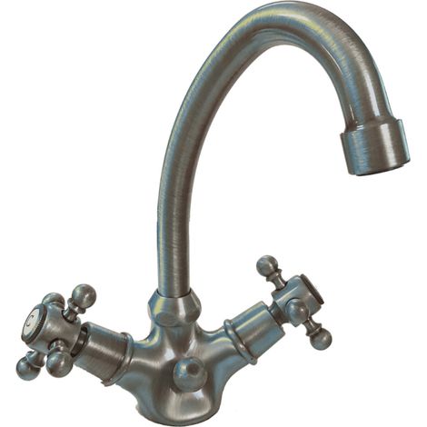 Mezclador de lavabo con caño giratorio bajo PAINI Tiffany Steel Grey