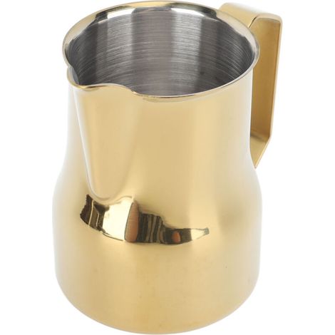 350 ml Milchaufschäumer aus Edelstahl, spitzer Ausguss für cremigen Kaffee, goldener Milchkännchen (1/5)