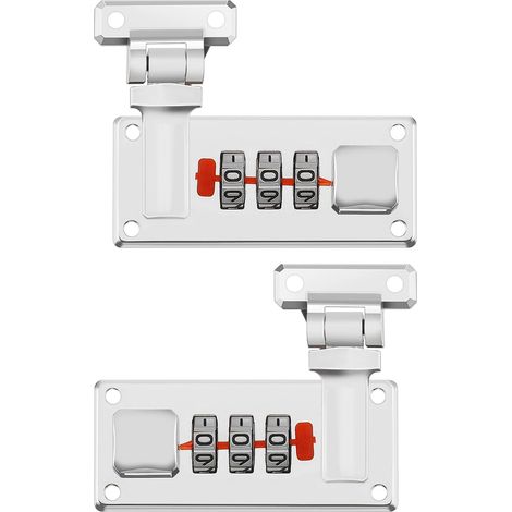 2pcs Serrure Combinée pour Valise Et Bagage Moraillon Serrure Numérique à Code pour Boîte Aluminium Cosmétique, Argent (1/5)