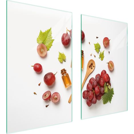 PLAQUE DE PROTECTION EN VERRE POUR POÊLE 75x52 FRUIT (1/5)