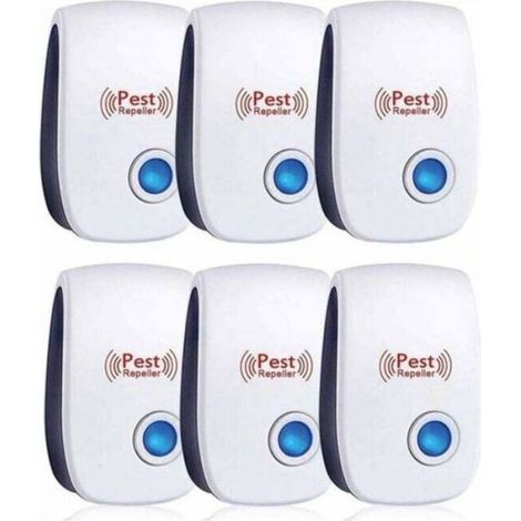 Répulsif À Ultrasons - 25 kHz À 65 kHz - Pour Souris Cafards Moustiques Araignées - Couverture 120 M² - Lot De 6 Pièces (1/4)