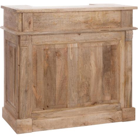 Bar en Bois 2 Tiroirs "Theodore" 120cm Naturel (1/5)