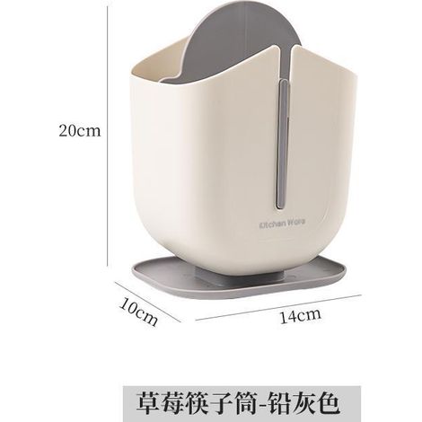 Chopstick Holder - Drainable Chopstick Storage Rack with Removable Lid - Kitchen Countertop or Wall Mount - 1 Unit