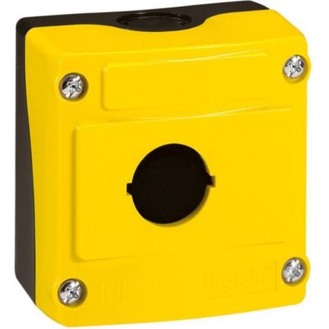Boîte à boutons vide Osmoz 1 trou - couvercle jaune - LEGRAND