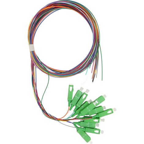 Jarretière à fibre optique de 1,5 mètre, 12 brins SC APC monomode 12 couleurs pour réseau de soudage (1/5)