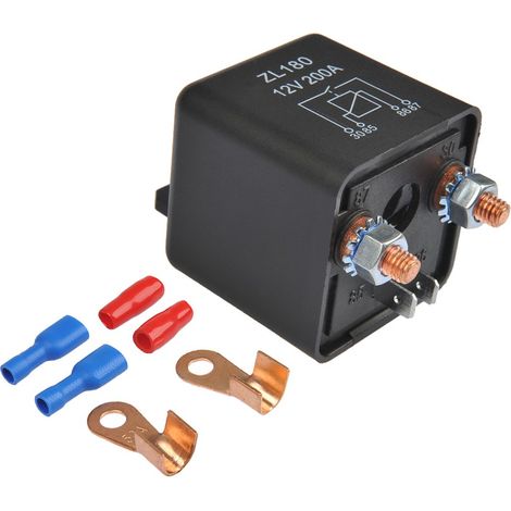 ZL180 Relais 12V 200A 4 Pin avec 2 Pin Empreinte,2 Terminal,Mini-Relais 12V/Bateau/Démarreur,Relais Automobile Relais 12v Groupe Electrogene (1/5)