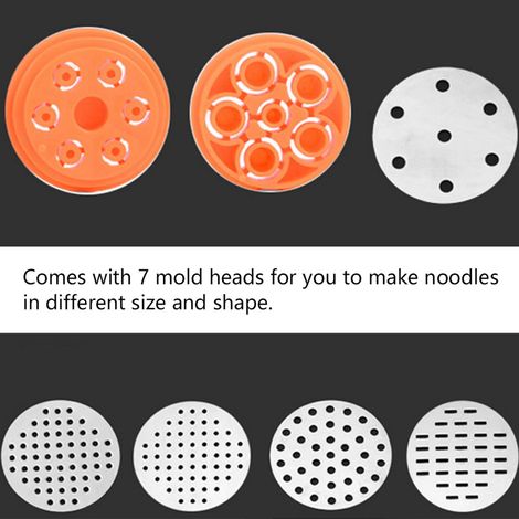 Machine à pâtes manuelle domestique en acier inoxydable avec 7 moules