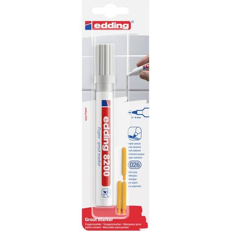 Edding 8200 4-8200-1-4026 Marca fughe Grigio-Argento 2 mm, 4 mm