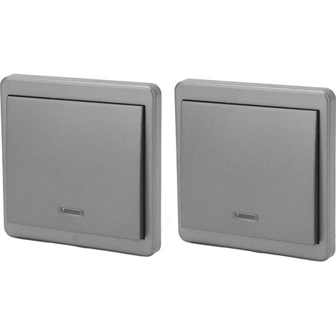 Interrupteur sans fil mural 1 gang ABS pour appareils électroménagers, télécommande domestique 170-240V gris, boîtier intérieur (1/5)
