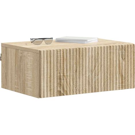 Maison Exclusive - Mobiletto da notte a muro 2 pcs Rovere Sonoma 49 x 34,5 x 20 cm