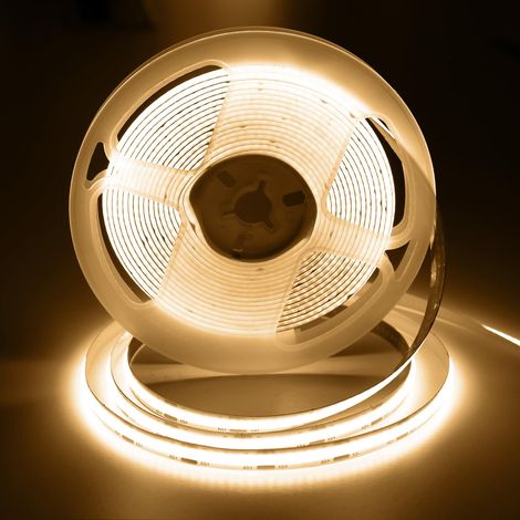 Lot de 10 rubans LED COB USB 5 V, CRI 93+, largeur 8 mm, flexibles, lumière blanc chaud, pour rétroéclairage TV, cuisine et décoration intérieure (1/5)