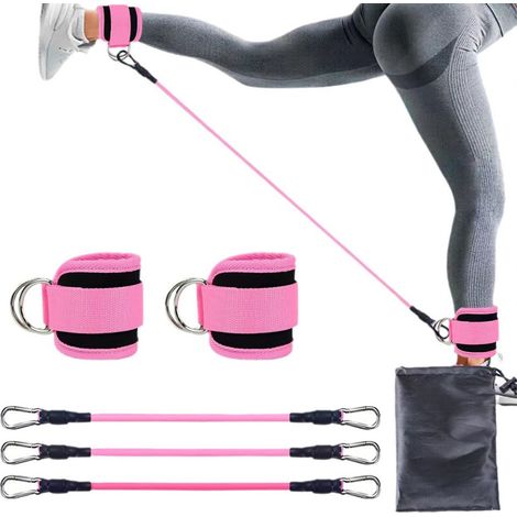 Bandes De Résistance Pour Chevilles - Caoutchouc Naturel - 5 Niveaux De Résistance Jusqu'à 27 kg - Pour Renforcement Fessiers Et Jambes - Usage Intérieur Et Extérieur - Lot De 5
