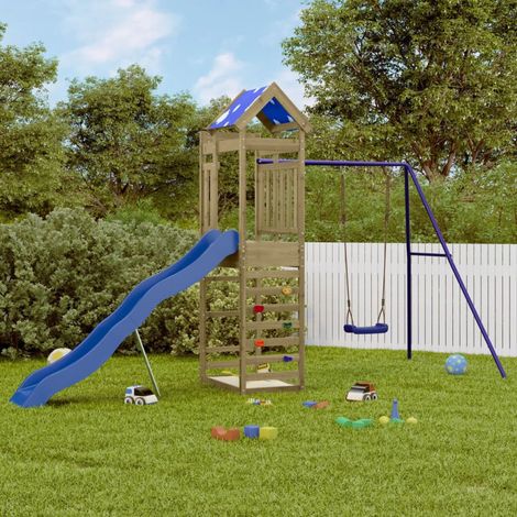 vidaXL Aire de jeux d'extérieur bois de pin imprégné (1/5)