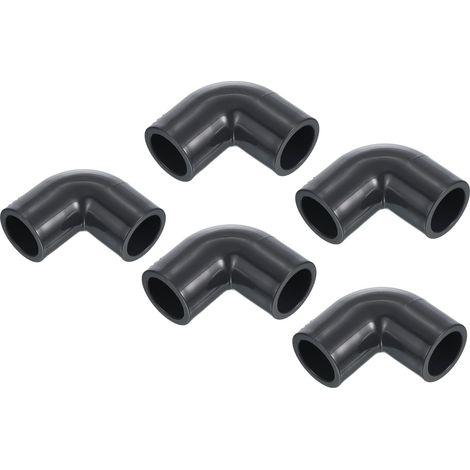 UPVC Tuyau Raccord Coude 16mm Prise, 5 Paquet 90 Degré Adaptateur Connecteur, Gris (1/5)