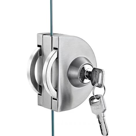 Doppelverriegelung für Glastüren, Oberfläche aus gebürstetem Edelstahl – AquaForge (1/2)