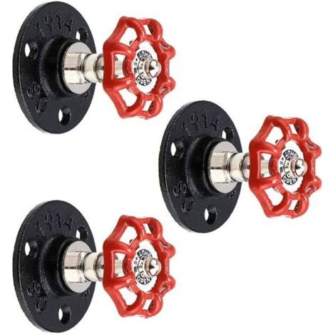 3 Pack Porte Manteau Mural Muraux Tuyau Industriel en Fer, Rétro Patères Murale pour Suspension Multifonctionnel, pour Peignoir, Serviette, Sac, Parapluie, Chapeau Décoration Antique de Maison (1/4)