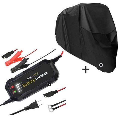 Set Caricabatterie + Copertura Moto XL nera