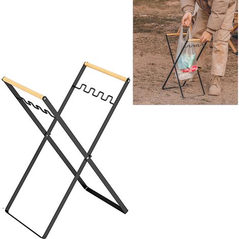 Poubelle d'extérieur pliable pour camping, pique-nique, rangement portable, Noir (1/5)
