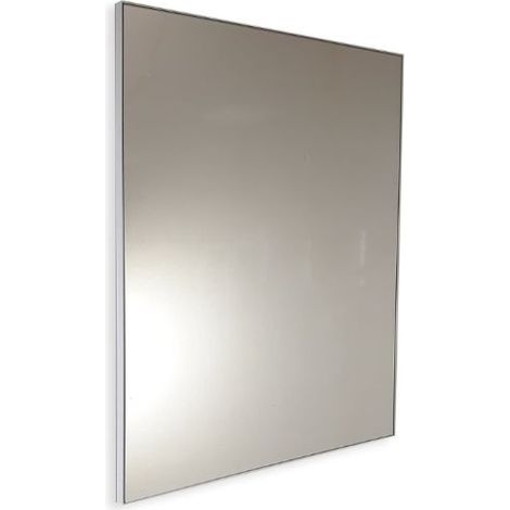 Specchio personalizzato su misura con cornice spessorata bianca fino a 120 cm fino a 110 cm