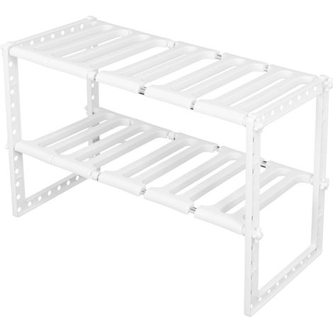 Étagère télescopique 2 niveaux pour évier, organisateur de placard de cuisine et salle de bain, support de rangement extensible